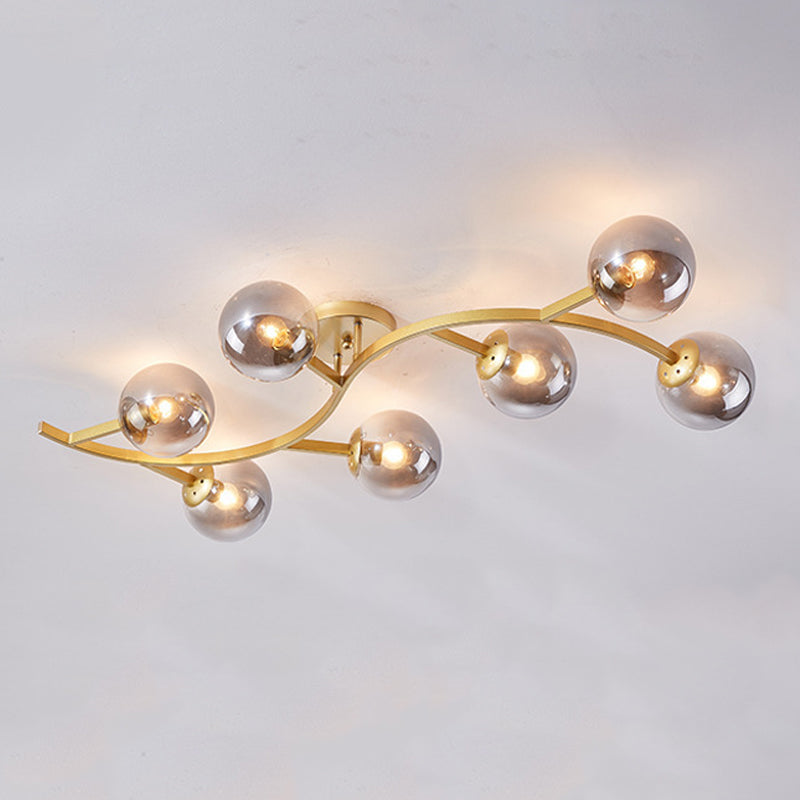 Contemporary Sphere Flush Light Fixture Glass Flush Mount Ceiling Light