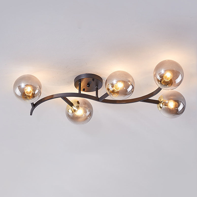 Contemporary Sphere Flush Light Fixture Glass Flush Mount Ceiling Light