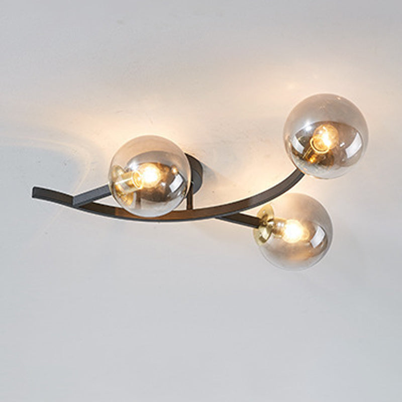 Contemporary Sphere Flush Light Fixture Glass Flush Mount Ceiling Light