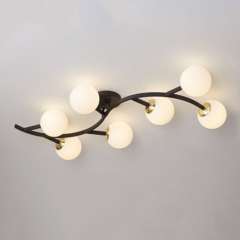 Contemporary Sphere Flush Light Fixture Glass Flush Mount Ceiling Light