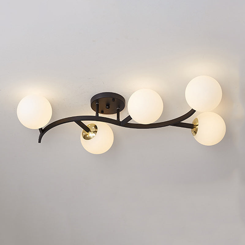 Contemporary Sphere Flush Light Fixture Glass Flush Mount Ceiling Light