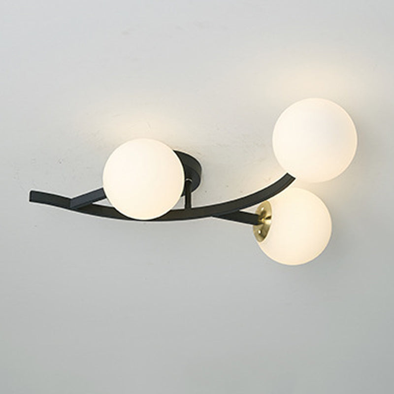 Contemporary Sphere Flush Light Fixture Glass Flush Mount Ceiling Light