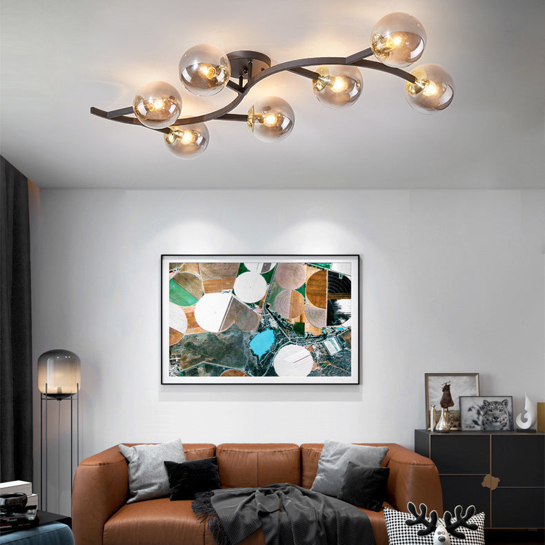 Contemporary Sphere Flush Light Fixture Glass Flush Mount Ceiling Light