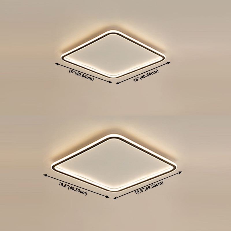 Square Flush Ceiling Light Minimalist LED Metal Close to Ceiling Lamp