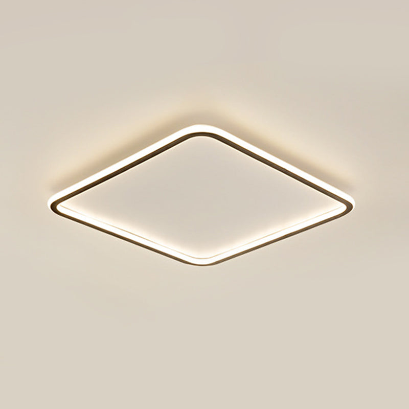 Square Flush Ceiling Light Minimalist LED Metal Close to Ceiling Lamp