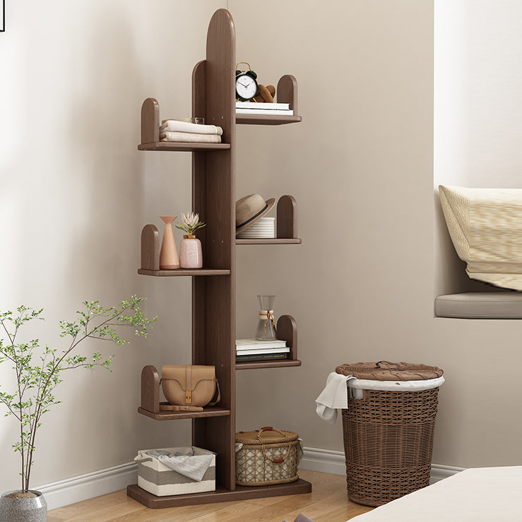 Modern Style Bookshelf Solid Wood Vertical Shelf Bookcase for Home
