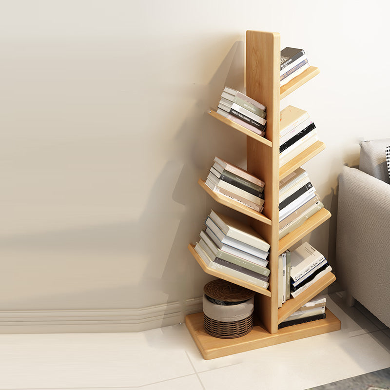 Modern Style Bookshelf Solid Wood Vertical Shelf Bookcase for Home