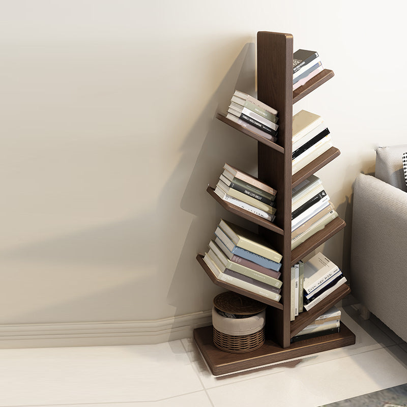 Modern Style Bookshelf Solid Wood Vertical Shelf Bookcase for Home
