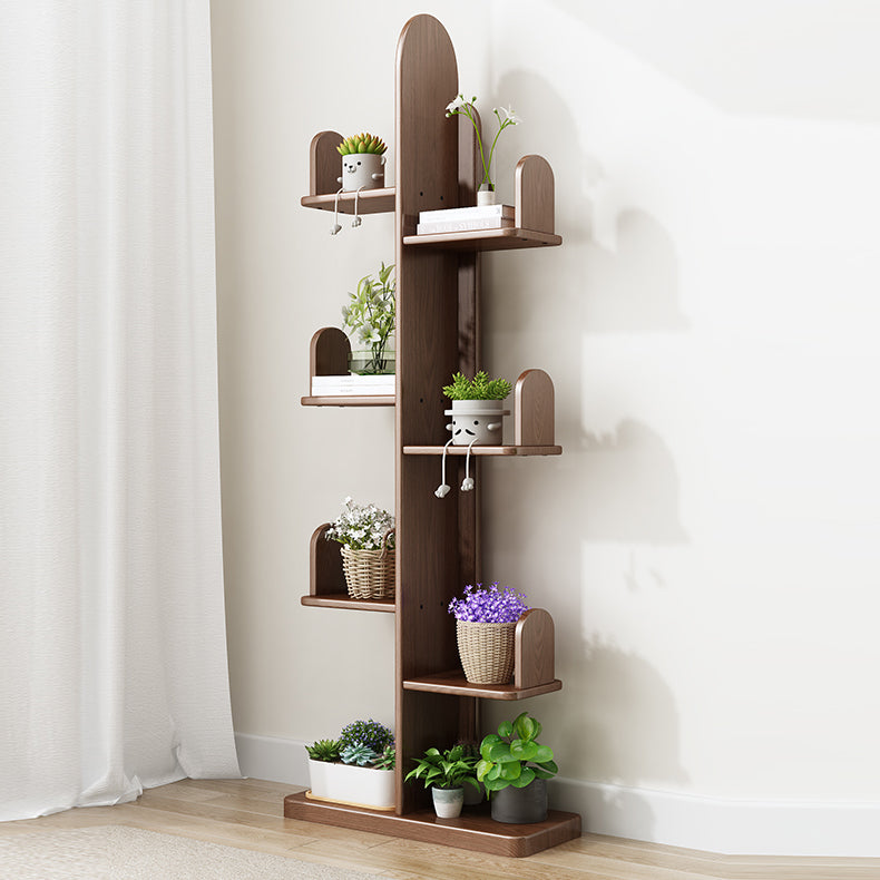 Modern Style Bookshelf Solid Wood Vertical Shelf Bookcase for Home