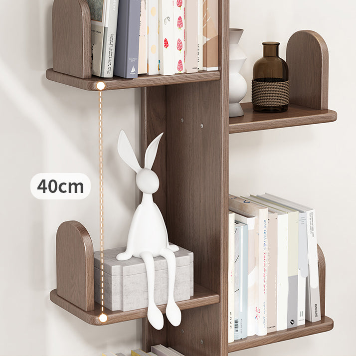 Modern Style Bookshelf Solid Wood Vertical Shelf Bookcase for Home