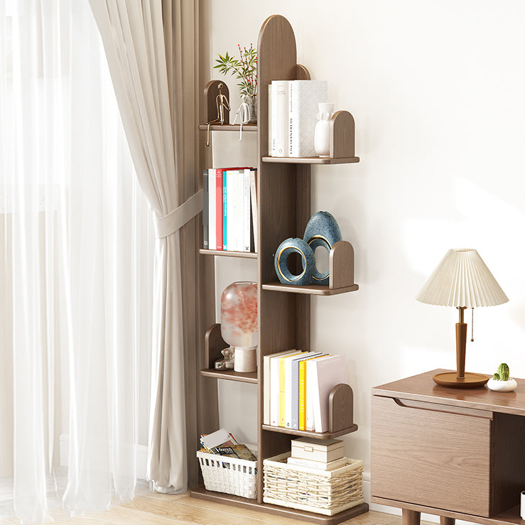 Modern Style Bookshelf Solid Wood Vertical Shelf Bookcase for Home