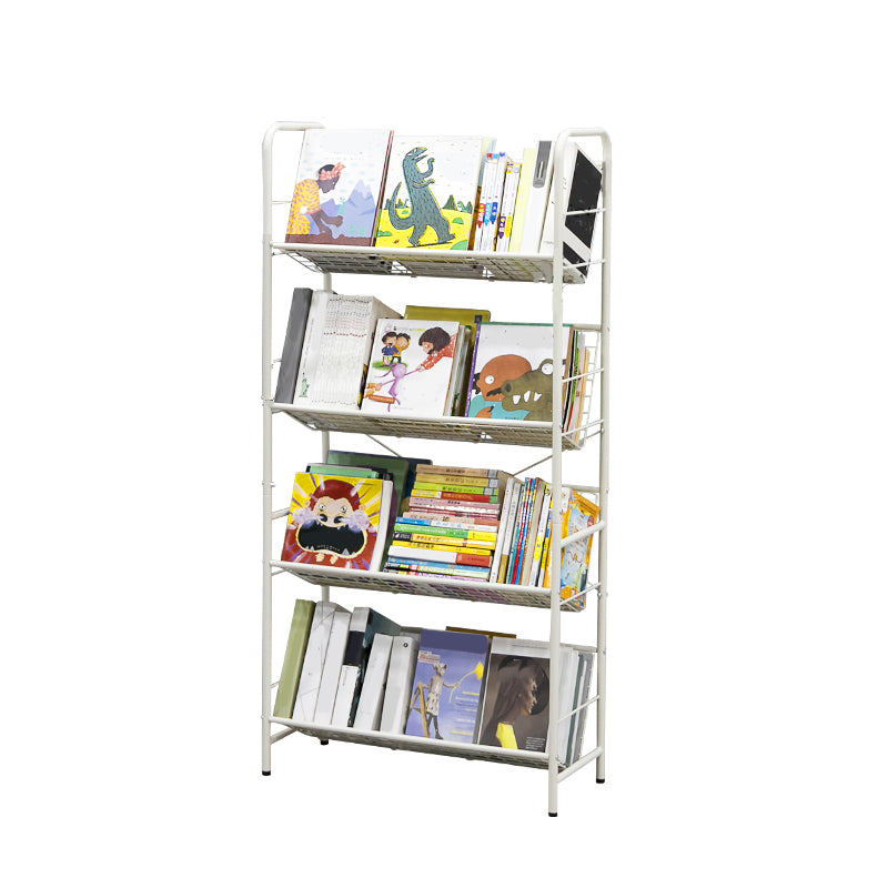 Modern Style Etagere Bookshelf Vertical Open Back Metal Bookcase for Home