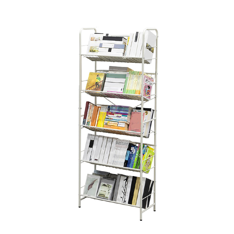Modern Style Etagere Bookshelf Vertical Open Back Metal Bookcase for Home
