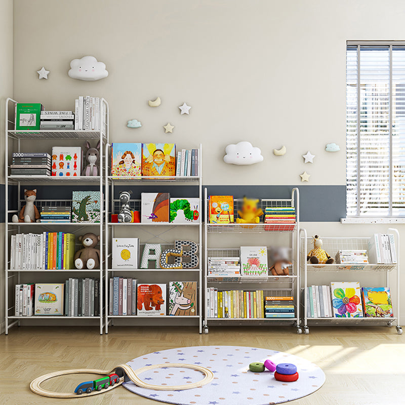 Modern Style Etagere Bookshelf Vertical Open Back Metal Bookcase for Home