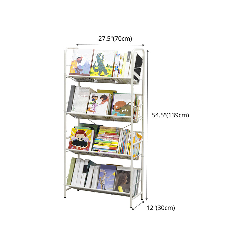 Modern Style Etagere Bookshelf Vertical Open Back Metal Bookcase for Home