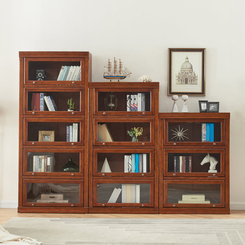 Modern Style Vertical Standard Bookcase Wooden Closed Back Bookshelf