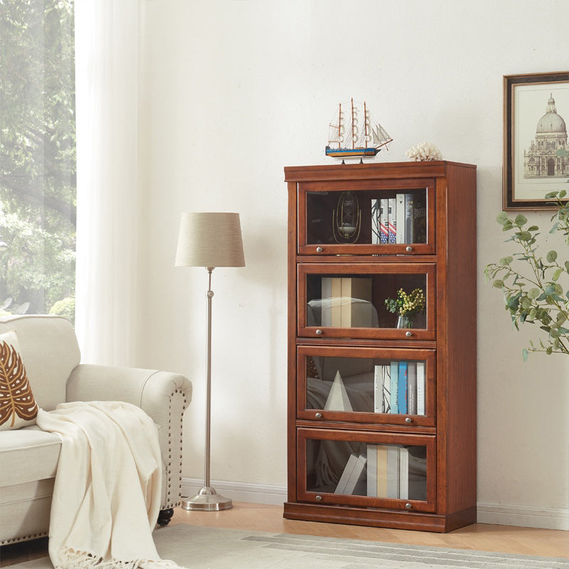 Modern Style Vertical Standard Bookcase Wooden Closed Back Bookshelf