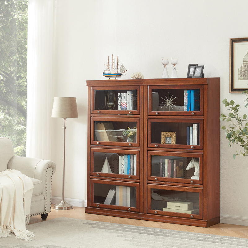 Modern Style Vertical Standard Bookcase Wooden Closed Back Bookshelf