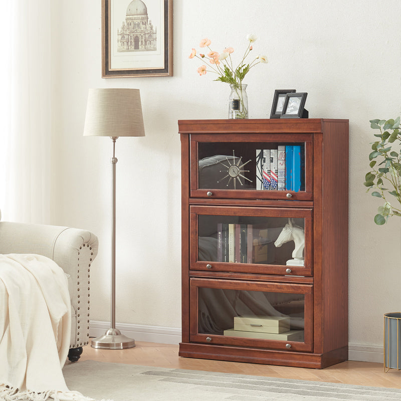 Modern Style Vertical Standard Bookcase Wooden Closed Back Bookshelf