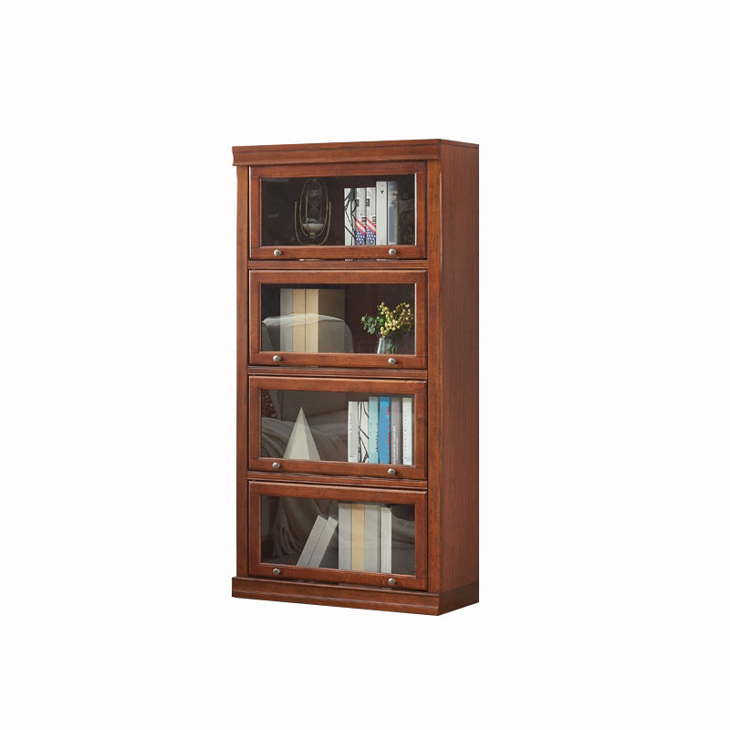 Modern Style Vertical Standard Bookcase Wooden Closed Back Bookshelf