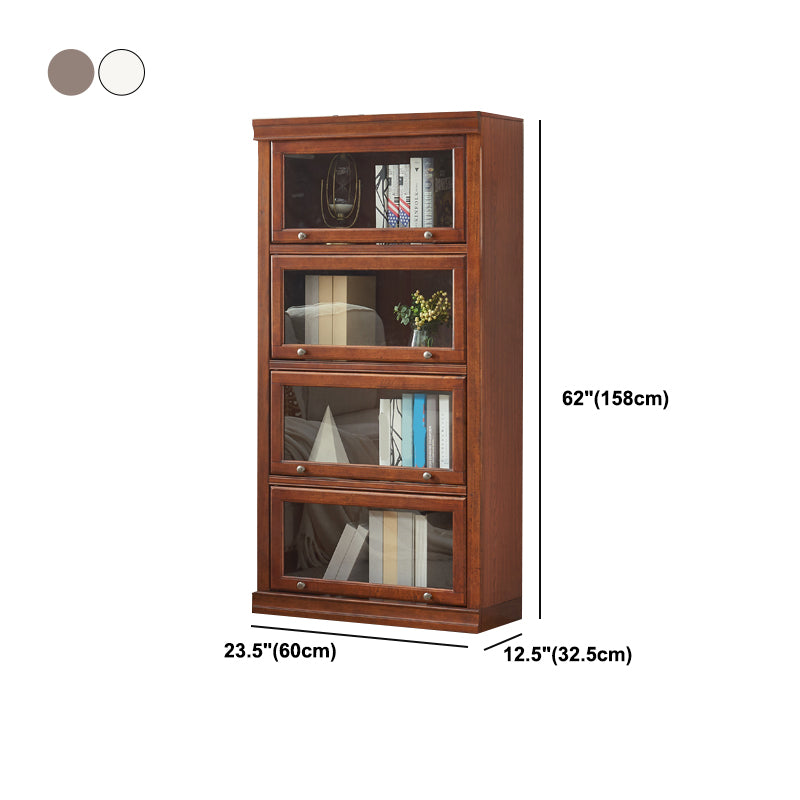 Modern Style Vertical Standard Bookcase Wooden Closed Back Bookshelf