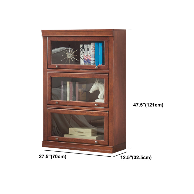 Modern Style Vertical Standard Bookcase Wooden Closed Back Bookshelf