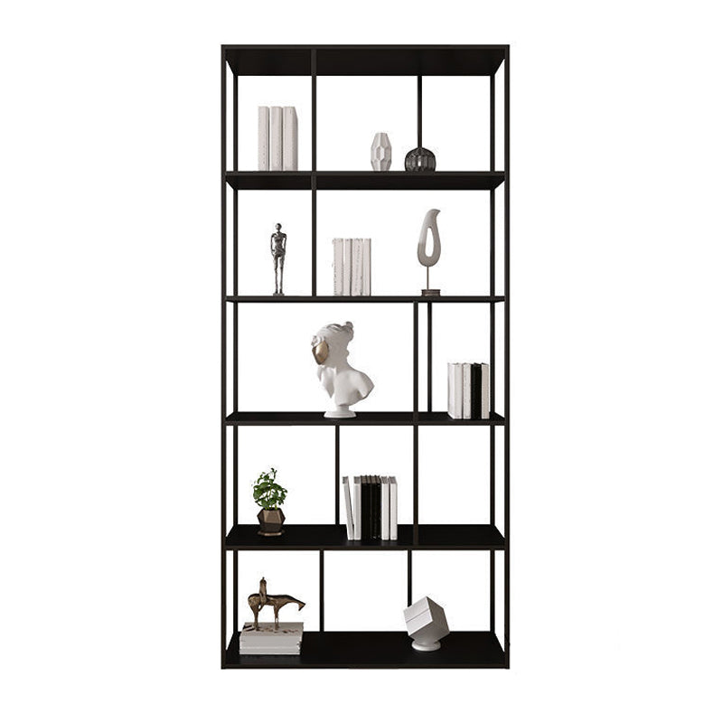 Contemporary Iron Open Etagere Bookshelf Multi Shelf Vertical Bookcase for Study Room