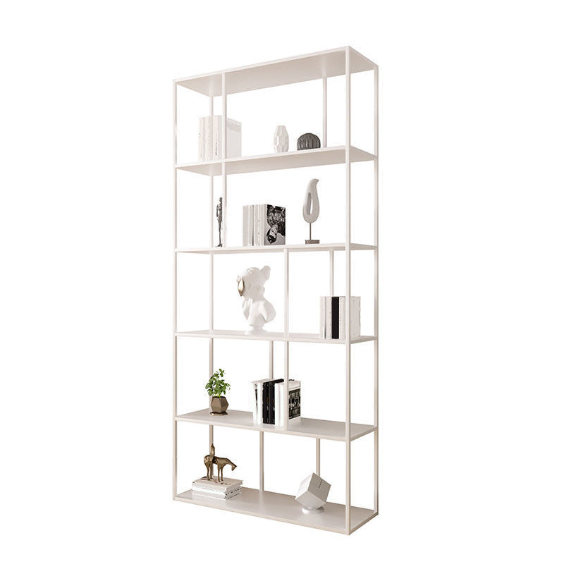 Contemporary Iron Open Etagere Bookshelf Multi Shelf Vertical Bookcase for Study Room