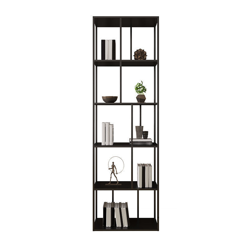 Contemporary Iron Open Etagere Bookshelf Multi Shelf Vertical Bookcase for Study Room