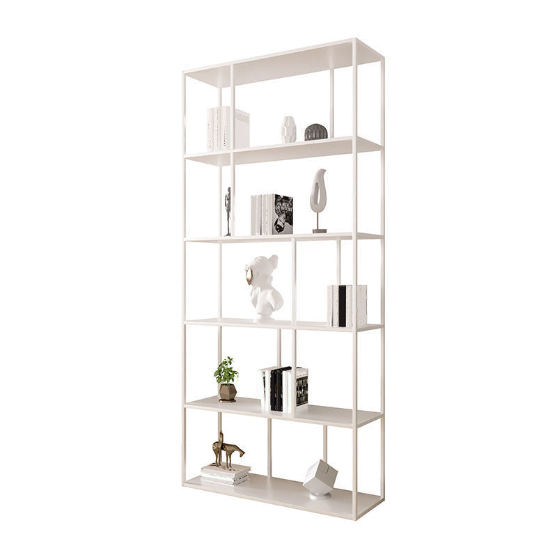 Contemporary Iron Open Etagere Bookshelf Multi Shelf Vertical Bookcase for Study Room
