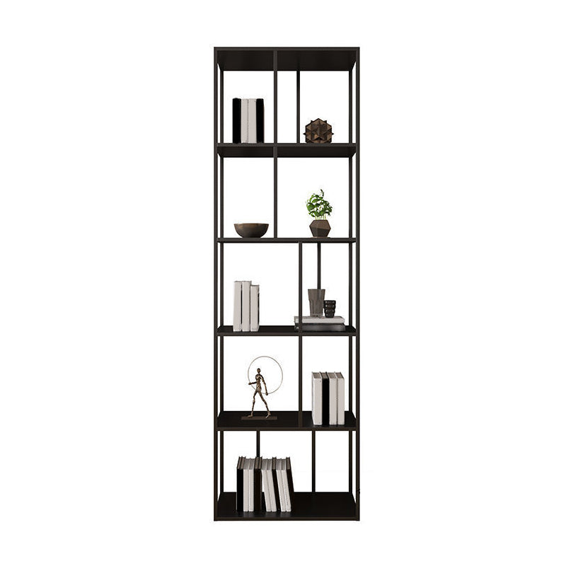 Contemporary Iron Open Etagere Bookshelf Multi Shelf Vertical Bookcase for Study Room