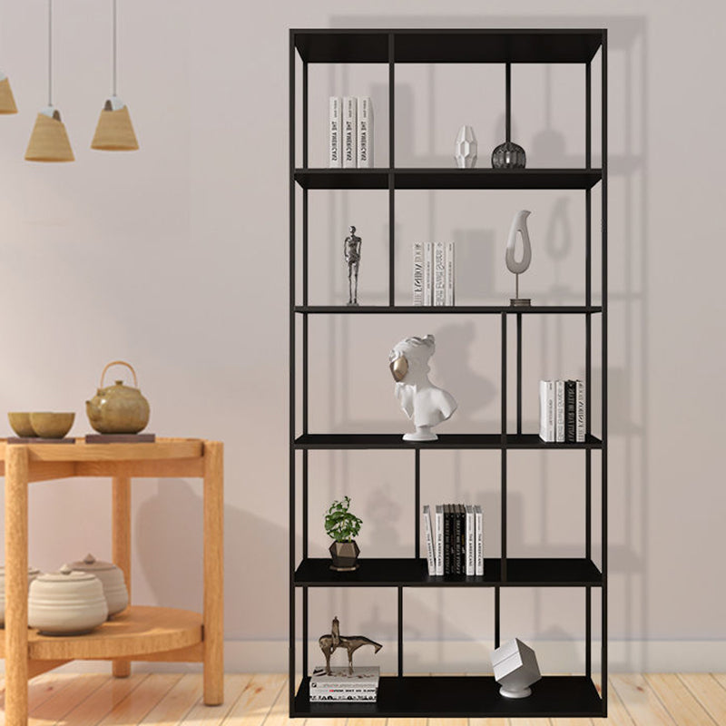 Contemporary Iron Open Etagere Bookshelf Multi Shelf Vertical Bookcase for Study Room