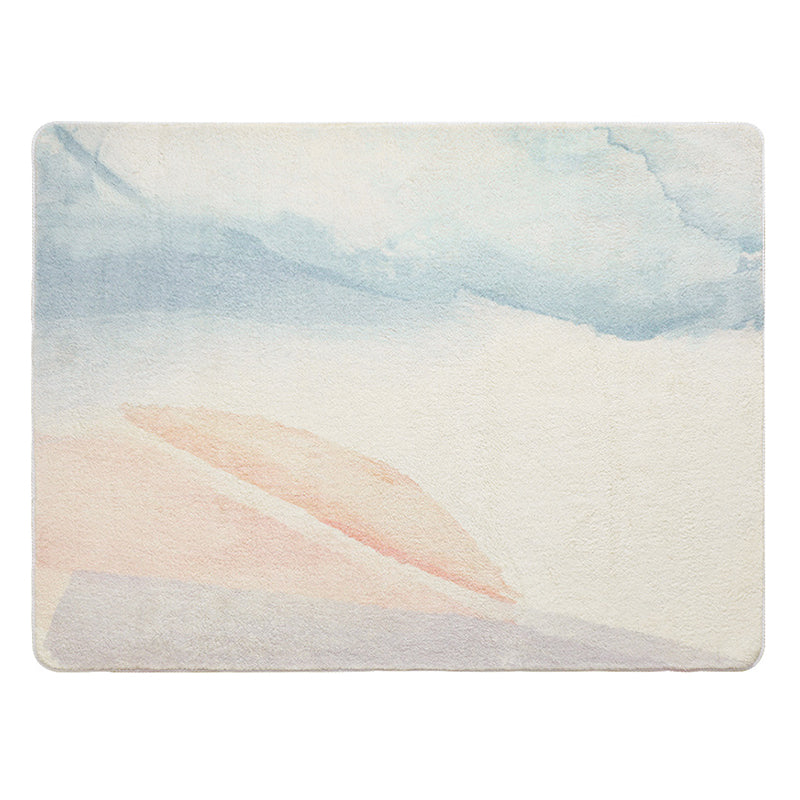 Light Pink Graphic Rug Polyester Modern Rug Washable Area Rug for Living Room