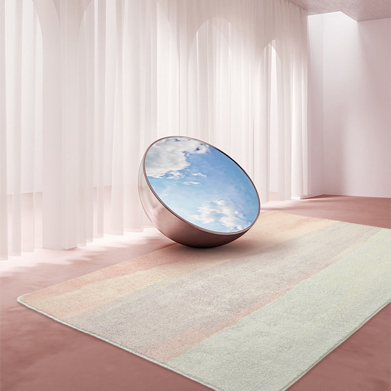 Light Pink Graphic Rug Polyester Modern Rug Washable Area Rug for Living Room