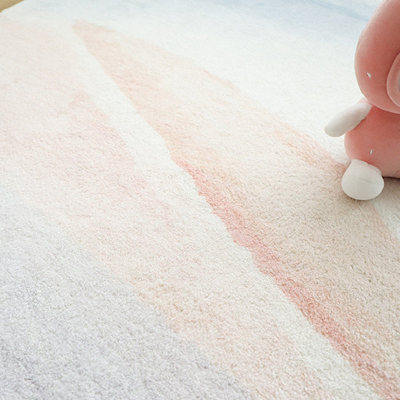 Light Pink Graphic Rug Polyester Modern Rug Washable Area Rug for Living Room