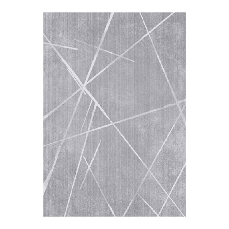 Grey Line Carpet Polyester Modern Carpet Washable Carpet for Living Room