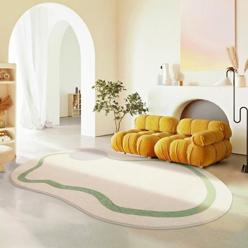 Casual Modern Rug Polyester Stripe Indoor Rug Stain Resistant Rug for Home Decor