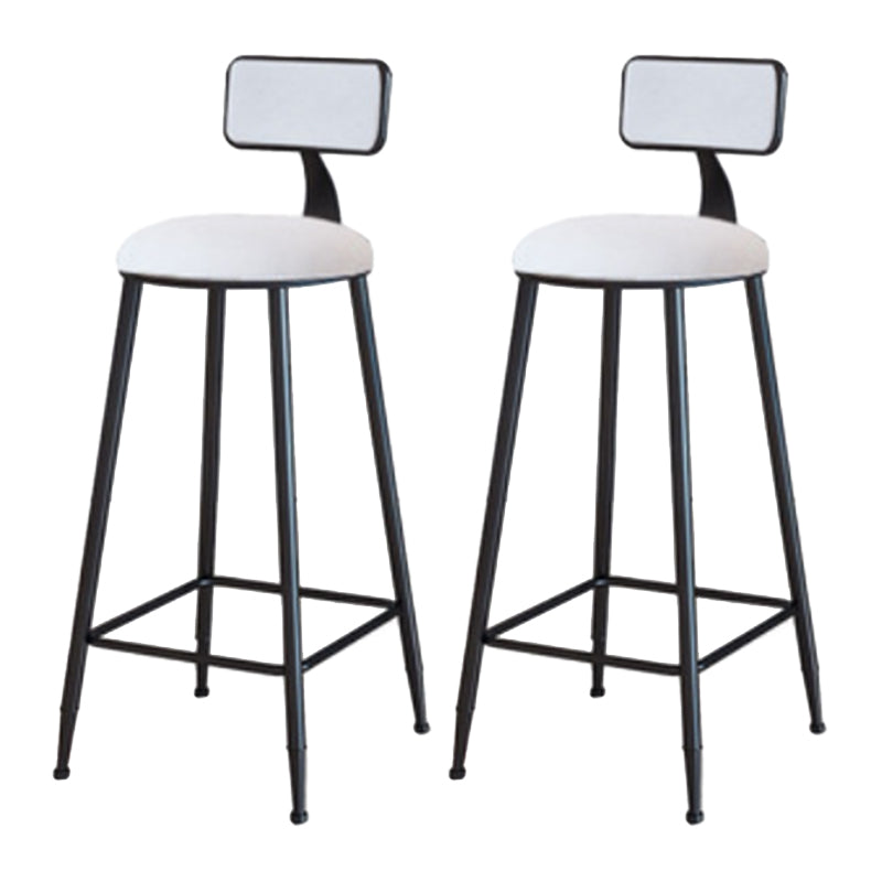 Industrial Armless Backrest Counter Stool Iron Cafe Bar Stool with Velvet Cushion