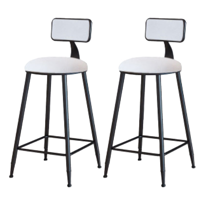 Industrial Armless Backrest Counter Stool Iron Cafe Bar Stool with Velvet Cushion