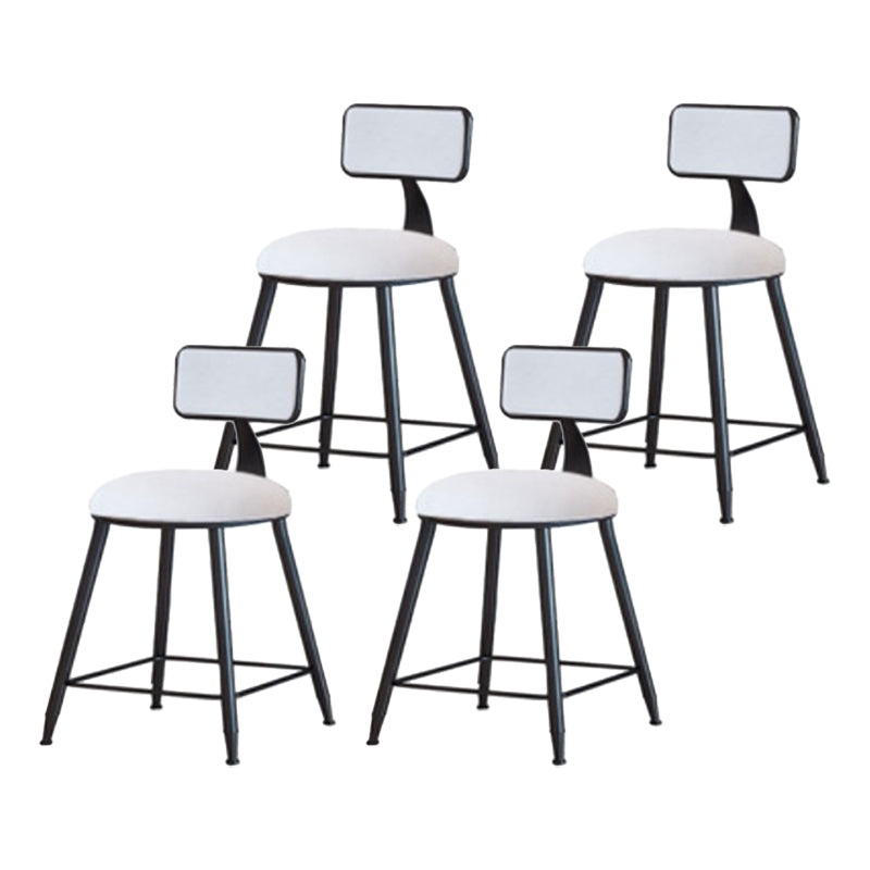 Industrial Armless Backrest Counter Stool Iron Cafe Bar Stool with Velvet Cushion