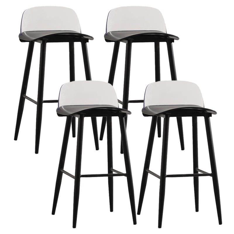 Modern Armless Backrest Counter Stool Iron Kitchen Bar Stool with Acrylic Seat and Pedal
