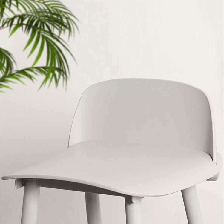 Modern Armless Backrest Counter Stool Iron Kitchen Bar Stool with Acrylic Seat and Pedal