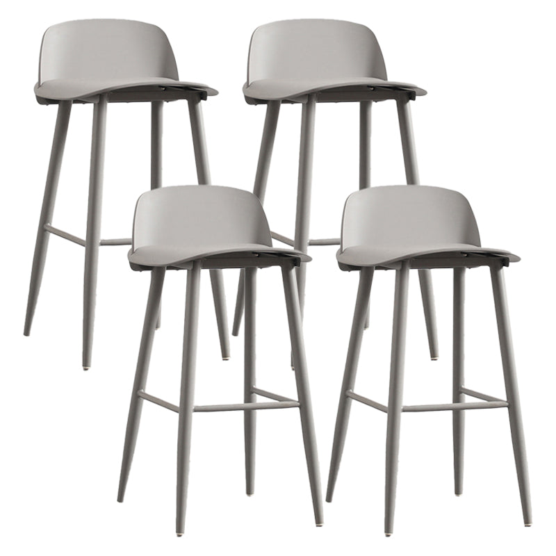 Modern Armless Backrest Counter Stool Iron Kitchen Bar Stool with Acrylic Seat and Pedal