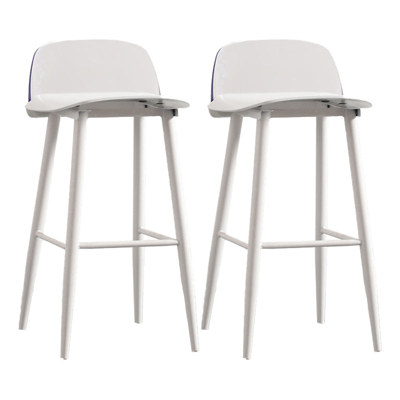 Modern Armless Backrest Counter Stool Iron Kitchen Bar Stool with Acrylic Seat and Pedal