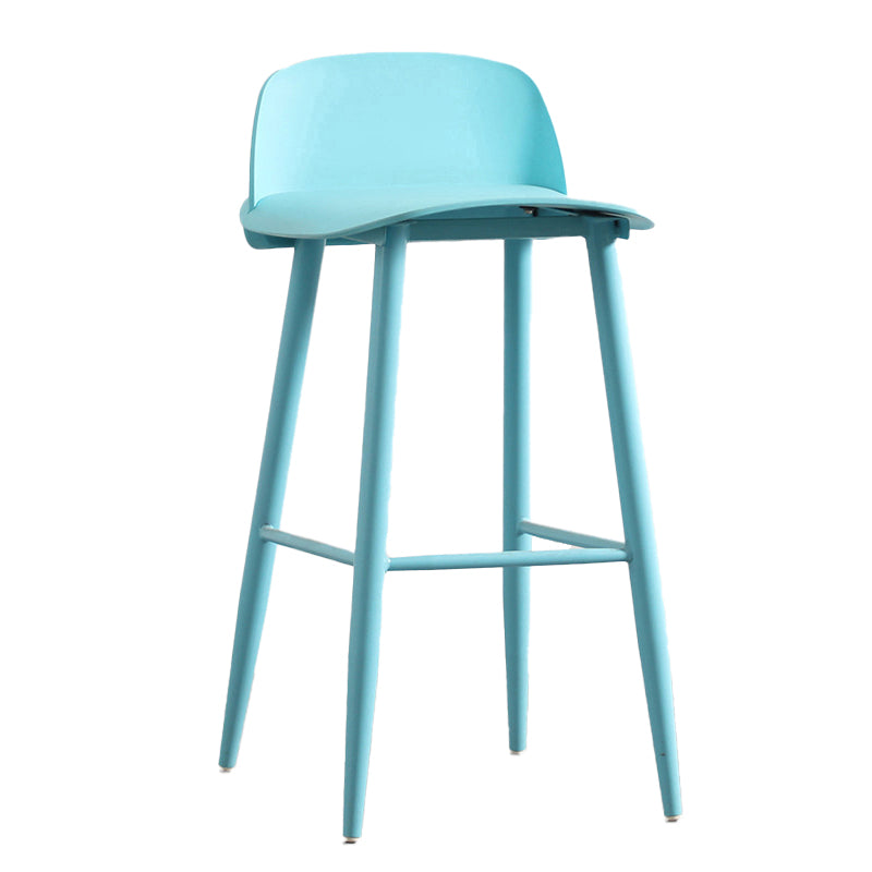 Modern Armless Backrest Counter Stool Iron Kitchen Bar Stool with Acrylic Seat and Pedal