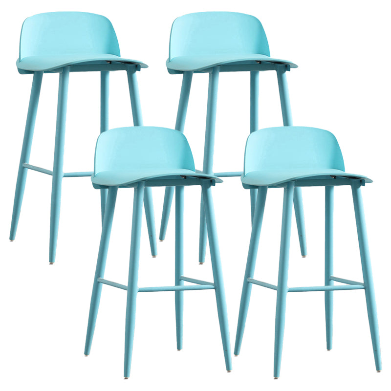 Modern Armless Backrest Counter Stool Iron Kitchen Bar Stool with Acrylic Seat and Pedal