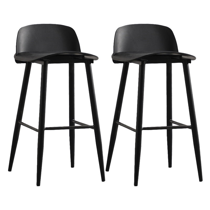 Modern Armless Backrest Counter Stool Iron Kitchen Bar Stool with Acrylic Seat and Pedal