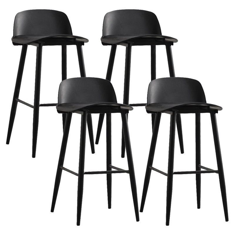 Modern Armless Backrest Counter Stool Iron Kitchen Bar Stool with Acrylic Seat and Pedal