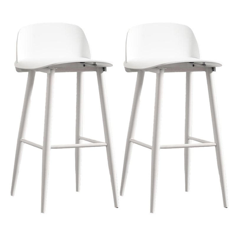 Modern Armless Backrest Counter Stool Iron Kitchen Bar Stool with Acrylic Seat and Pedal