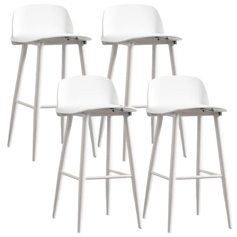 Modern Armless Backrest Counter Stool Iron Kitchen Bar Stool with Acrylic Seat and Pedal